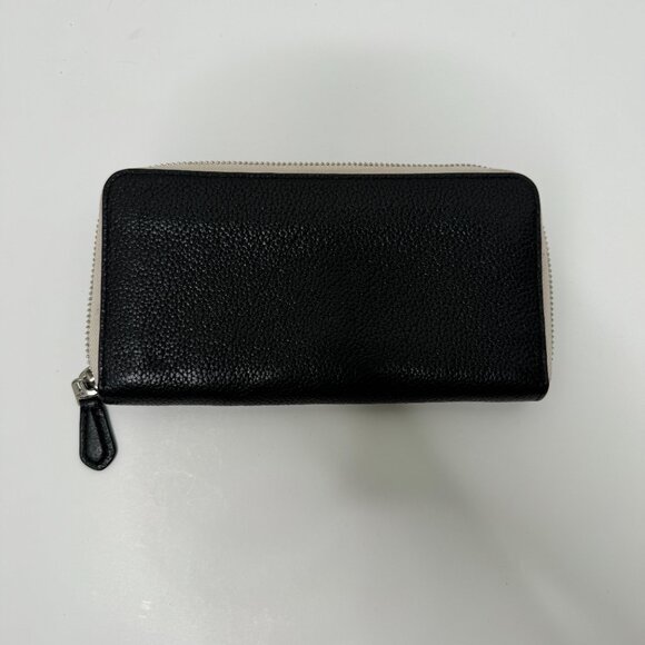 Coach Lightning Bolt Wallet Black Leather Two Pouch One Zip Pocket Blue White. - Picture 7 of 7